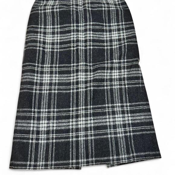 Black and white plaid wool skirt - Picture 1 of 6
